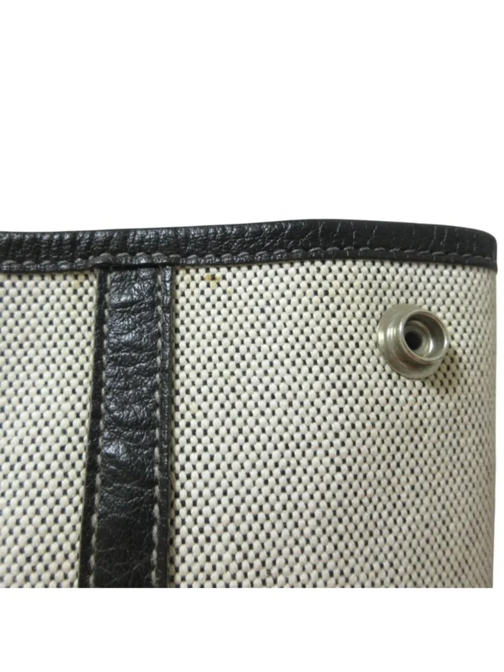 Hermes Garden Party MM Toile H Tote Black White